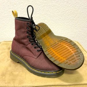 DR. MARTENS VEGAN CASTEL 8-EYE BOOT (CHERRY RED SERGE)